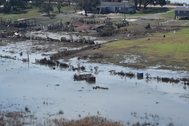 Damage in the wake of Hurricane Laura, photo credit: Healthy Gulf, Southwings